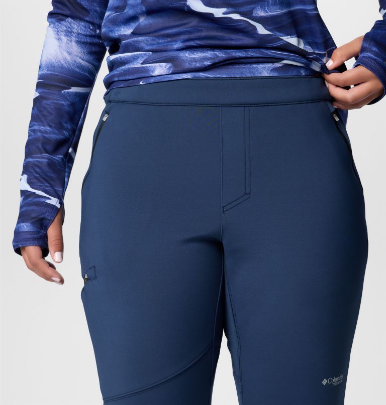 damskie spodnie softshell vast canyon z wysokim stanem