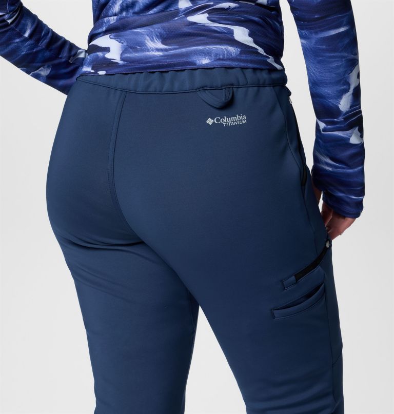 damskie spodnie softshell vast canyon z wysokim stanem